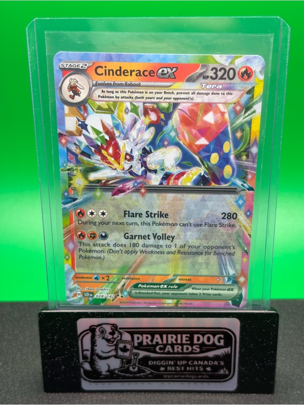 Pokemon Cinderace ex Holographic Multicolor Trading Card